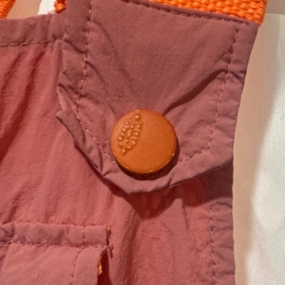 Free People Movement Morning Meadow Overalls Small Pink Orange Cargo Gorpcore - Picture 6 of 11